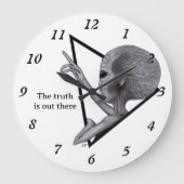 Graue Alien, die Wahrheit ist da draußen Große Wanduhr (Vorderseite)
