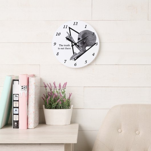 Graue Alien, die Wahrheit ist da draußen Große Wanduhr (Lesesaal)