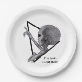 Graue Alien, die Wahrheit ist da draußen Pappteller (Vorderseite)