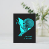 Graue Alien, die Wahrheit ist da draußen Postkarte (Stehend Vorderseite)