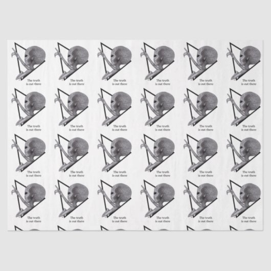 Graue Alien, die Wahrheit ist da draußen Seidenpapier (Vorderseite)