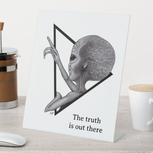 Graue Alien, die Wahrheit ist da draußen Sockelschild (In Situ)