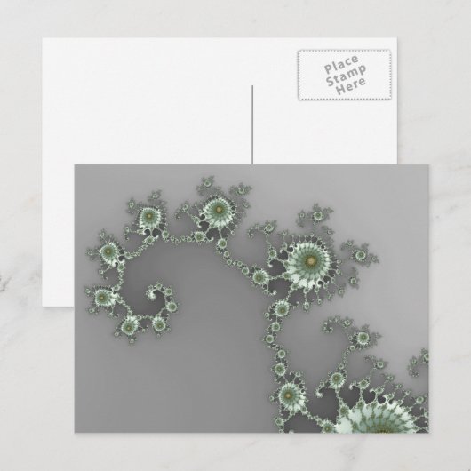 Graue Alien - Fraktal Postkarte (Vorne/Hinten)