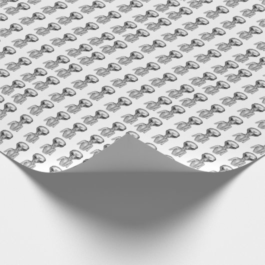 Graue Alien Geschenkpapier (Ecke)