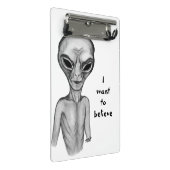 Graue Alien, ich wollte, der Zwischenablage zu gla Mini Klemmbrett (Schrägansicht)