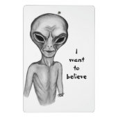 Graue Alien, ich wollte, der Zwischenablage zu gla Mini Klemmbrett (Rückseite)