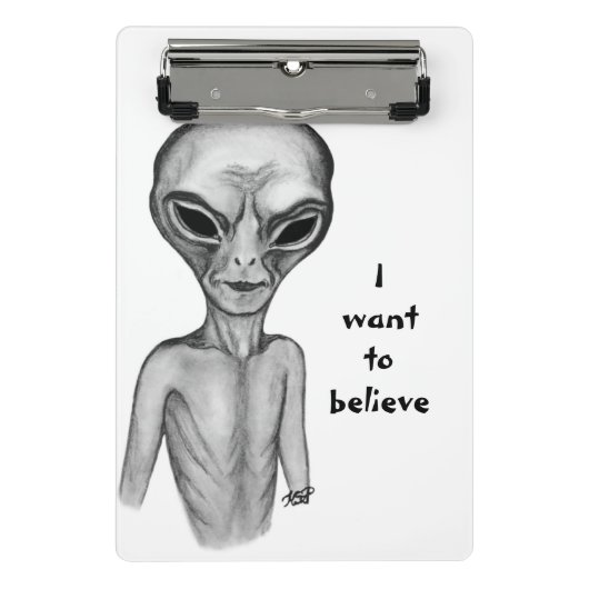 Graue Alien, ich wollte, der Zwischenablage zu gla Mini Klemmbrett (Vorderseite)