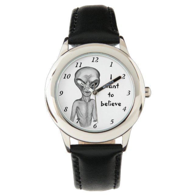 Graue Alien, ich wollte zu glauben Armbanduhr (Vorderseite)