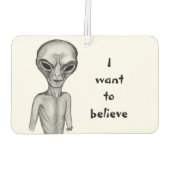 Graue Alien, ich wollte zu glauben Autolufterfrischer (Rückseite)