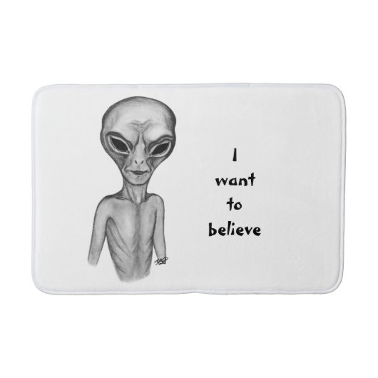 Graue Alien, ich wollte zu glauben Badematte (Vorderseite)