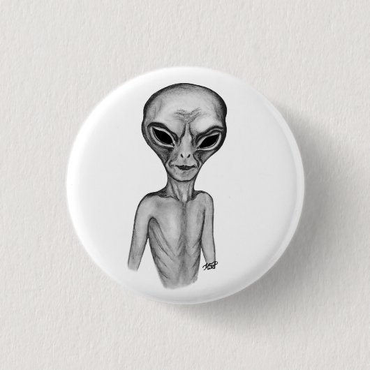 Graue Alien, ich wollte zu glauben Button (Vorderseite)
