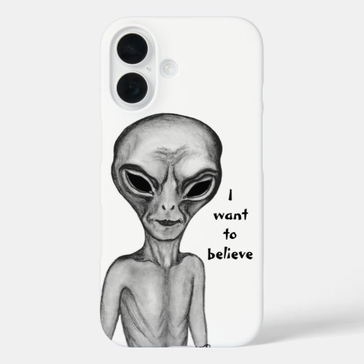 Graue Alien, ich wollte zu glauben Case-Mate iPhone Hülle (Rückseite)