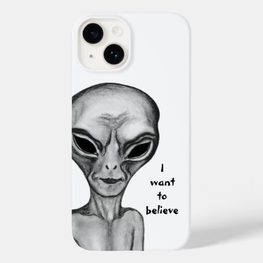 Graue Alien, ich wollte zu glauben Case-Mate iPhone Hülle (Rückseite)