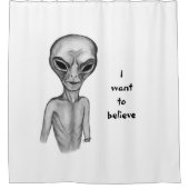 Graue Alien, ich wollte zu glauben Duschvorhang (Vorderseite)