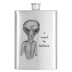 Graue Alien, ich wollte zu glauben Flachmann