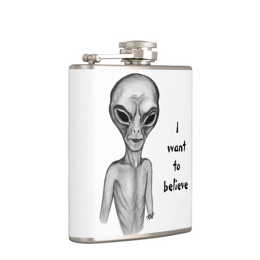 Graue Alien, ich wollte zu glauben Flachmann (Rechts)