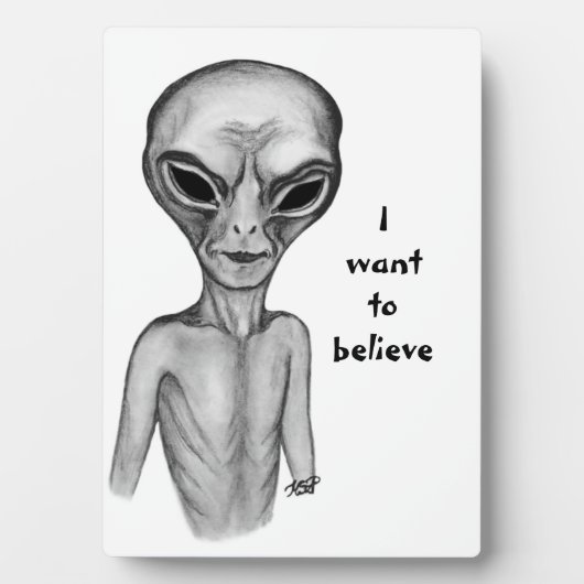 Graue Alien, ich wollte zu glauben Fotoplatte (Vorderseite)