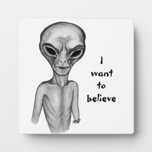 Graue Alien, ich wollte zu glauben Fotoplatte