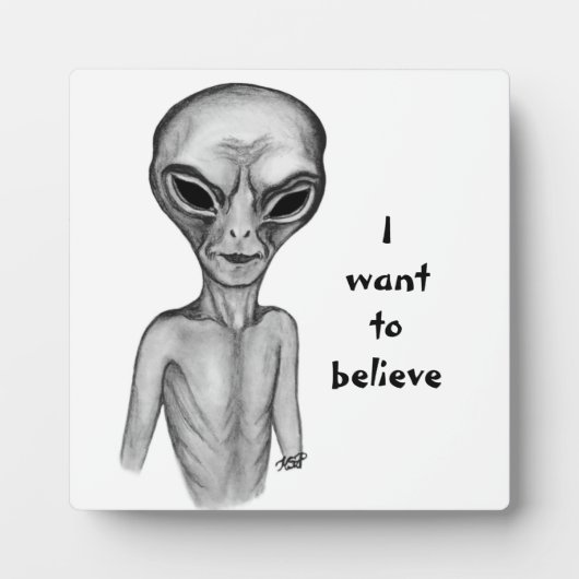 Graue Alien, ich wollte zu glauben Fotoplatte (Vorderseite)