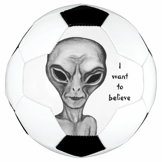 Graue Alien, ich wollte zu glauben Fußball (Vorderseite)