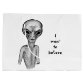 Graue Alien, ich wollte zu glauben Große Geschenktüte (Rückseite)