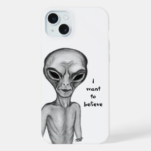 Graue Alien, ich wollte zu glauben iPhone 15 Plus Hülle