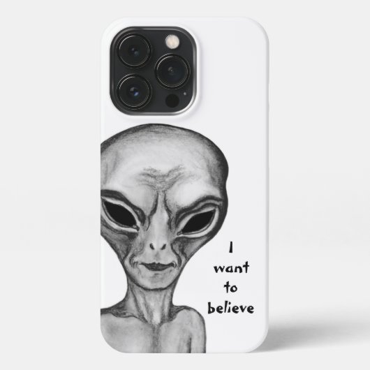 Graue Alien, ich wollte zu glauben iPhone Hülle (Rückseite)