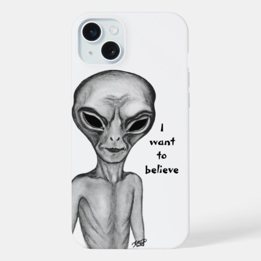 Graue Alien, ich wollte zu glauben iPhone Hülle (Rückseite)