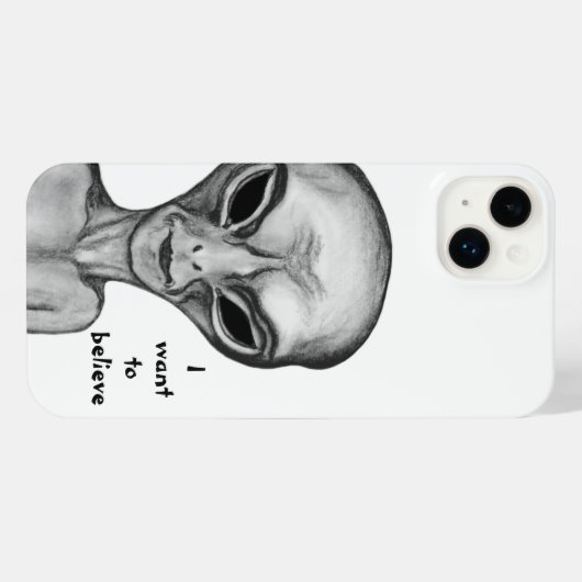 Graue Alien, ich wollte zu glauben iPhone Hülle (Rückseite (Horizontal))