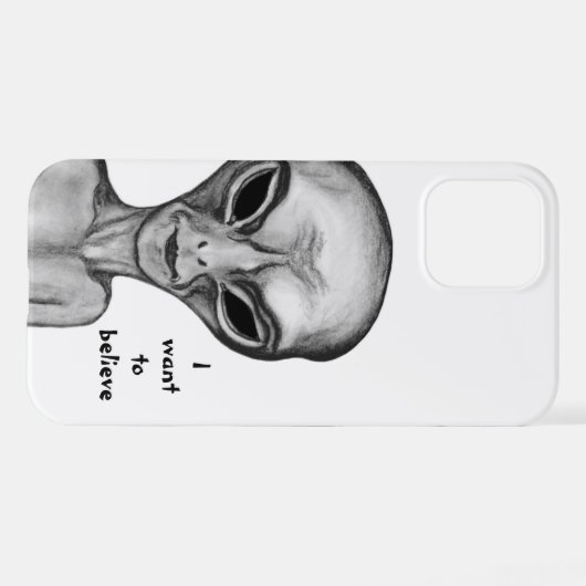 Graue Alien, ich wollte zu glauben iPhone Hülle (Rückseite (Horizontal))