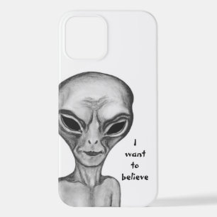 Graue Alien, ich wollte zu glauben iPhone 12 Hülle