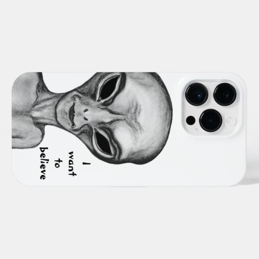 Graue Alien, ich wollte zu glauben iPhone Hülle (Rückseite (Horizontal))