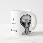 Graue Alien, ich wollte zu glauben Jumbo-Tasse (Vorderseite Rechts)
