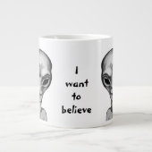 Graue Alien, ich wollte zu glauben Jumbo-Tasse (Vorderseite)