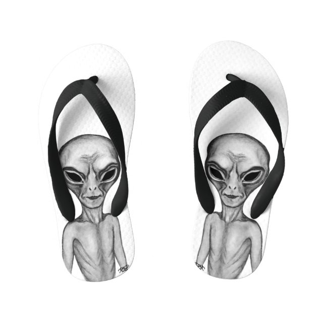 Graue Alien, ich wollte zu glauben Kinderbadesandalen (Fußbett)