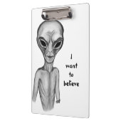 Graue Alien, ich wollte zu glauben Klemmbrett (Links)