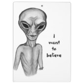 Graue Alien, ich wollte zu glauben Klemmbrett (Rückseite)