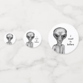 Graue Alien, ich wollte zu glauben Konfetti (Vorderseiten)
