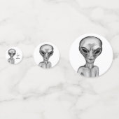 Graue Alien, ich wollte zu glauben Konfetti (Rückseiten)