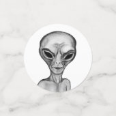 Graue Alien, ich wollte zu glauben Konfetti (Klein Vorderseite)