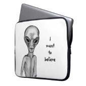 Graue Alien, ich wollte zu glauben Laptopschutzhülle (Vorderseite Links)