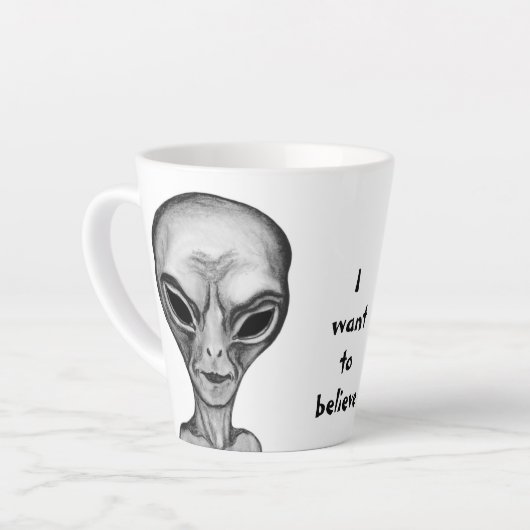 Graue Alien, ich wollte zu glauben Milchtasse (Linke Ecke)