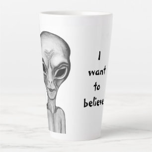 Graue Alien, ich wollte zu glauben Milchtasse