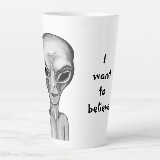 Graue Alien, ich wollte zu glauben Milchtasse (Vorderseite)