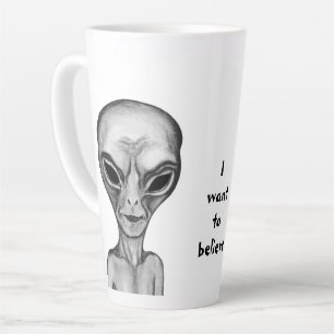 Graue Alien, ich wollte zu glauben Milchtasse