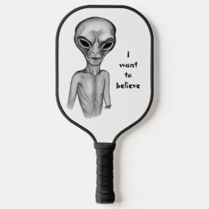 Graue Alien, ich wollte zu glauben Pickleball Schläger