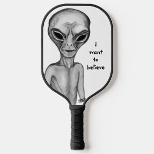 Graue Alien, ich wollte zu glauben Pickleball Schläger