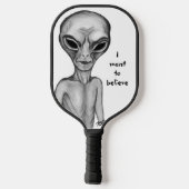 Graue Alien, ich wollte zu glauben Pickleball Schläger (Rückseite)