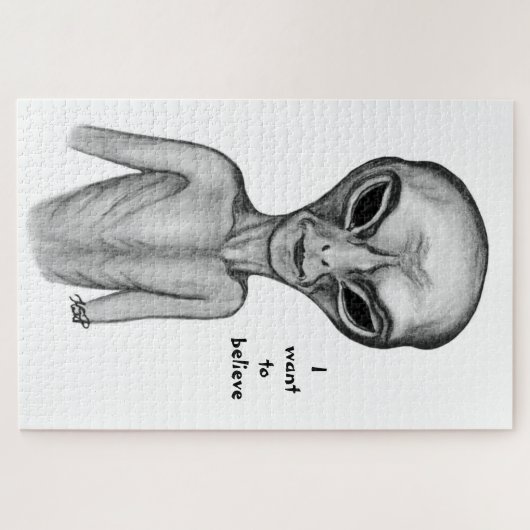 Graue Alien, ich wollte zu glauben Puzzle (Horizontal)