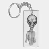 Graue Alien, ich wollte zu glauben Schlüsselanhänger (Vorderseite links)